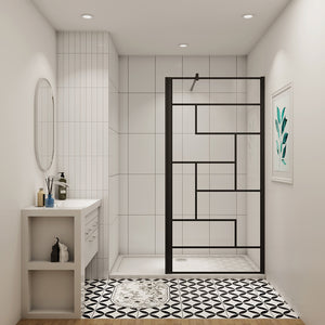 AICA paroi-de-douche-à-l'italienne-avec-barre-de-stabilisation -Livraison gratuite