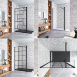 AICA paroi-de-douche-à-l'italienne-avec-barre-de-stabilisation -Livraison gratuite