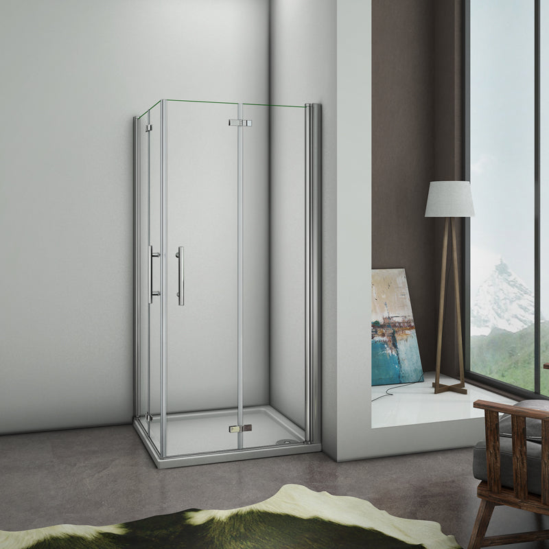Porte de douche pivotante en verre clair securit 6 mm accessoires en a –  AIDAL