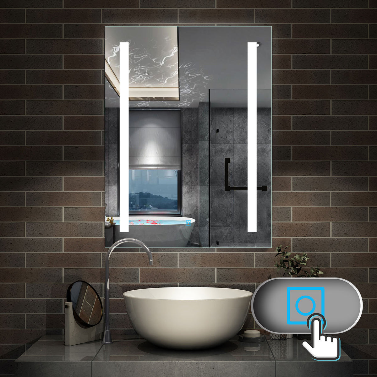 AICA Sanitaire Miroir salle de bain LED anti-buée avec