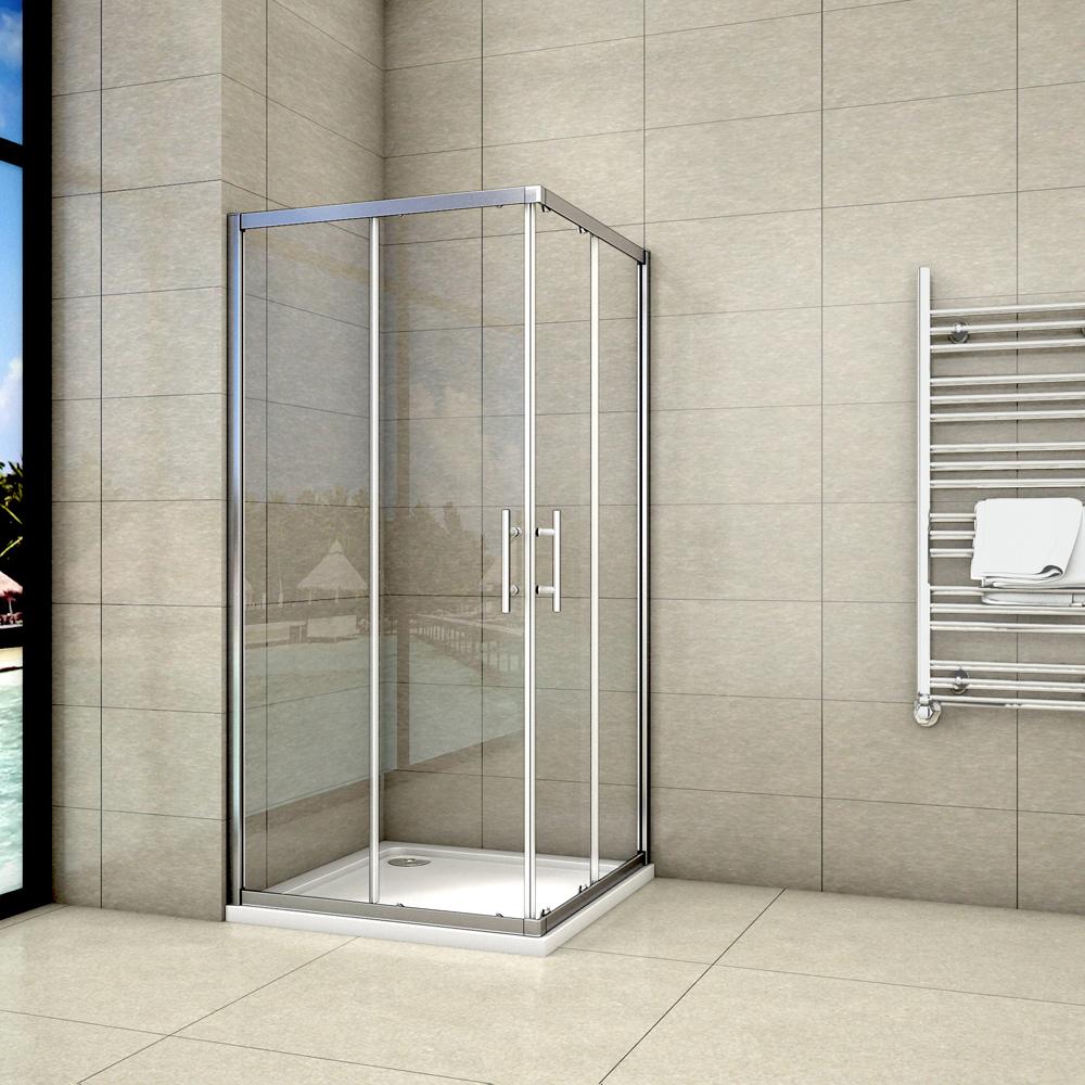 AICA cabine de douche coulissante en 8mm verre trempé anticalcaire, porte  de douche 120cm avec paroi latérale 70cm Hauteur de 195cm