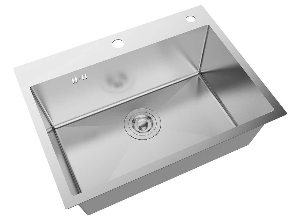 AICA Évier de Cuisine 87x44x20cm évier cuisine 1 bac noir en Inox avec  égouttoir livré avec un siphon en Inox modèle A8BP