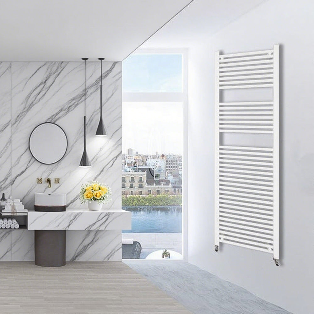 AICA Radiateur Sèche-Serviettes Blanc H173 x L50 cm, Chauffage à Eau Chaude 810W -Livraison gratuite