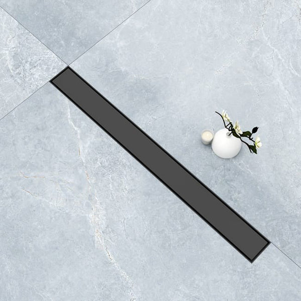 AICA caniveau de douche en acier inoxydable italien 2 en 1, noir mat siphon de drainage au sol en carrelage, avec désodorisant