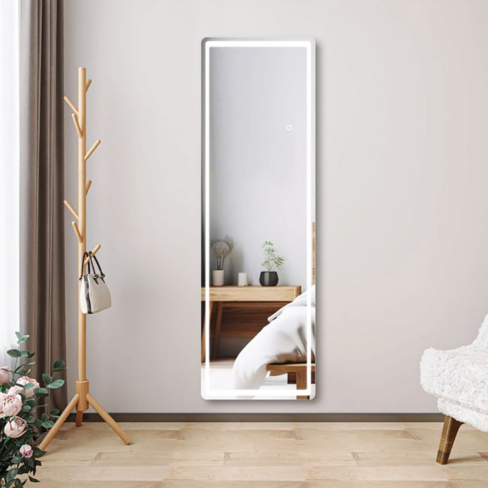 AICA miroir sur pied au sol 150x40cm led 3 couleurs tactile + dimmable + mémoire,à suspendre ou à poser de salle de bain -Livraison gratuite