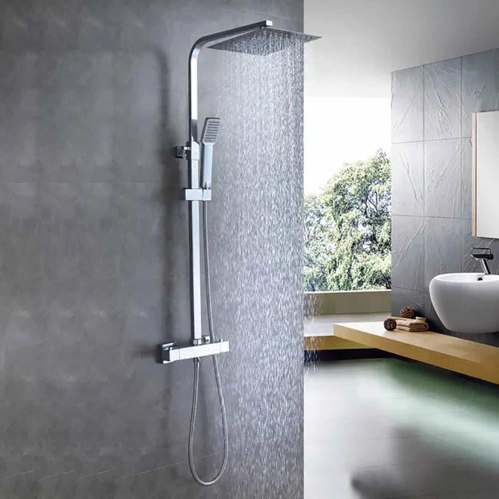 Colonne de douche thermostatique salle de bain kit carré chromé AICA -Livraison gratuite