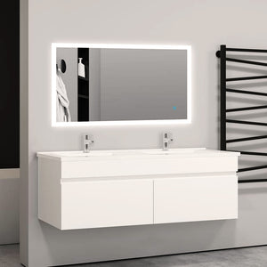 meuble de salle de bain meuble de rangement sous vasque avec lavabo 120cm à suspendre