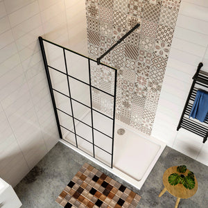 AICA paroi-de-douche-à-l'italienne-avec-barre-de-stabilisation -Livraison gratuite