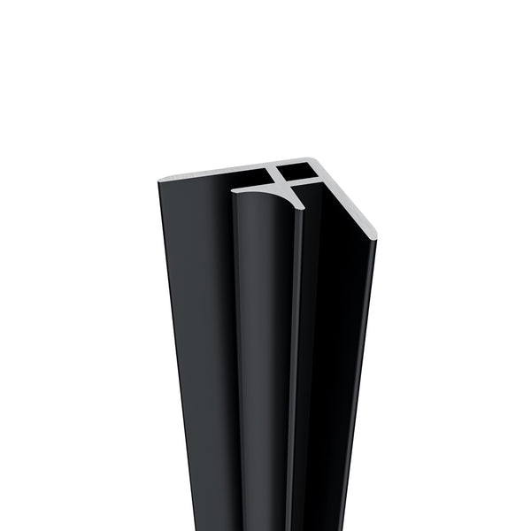 AICA Profilé d'angle intérieur à Coller Panneau Mural de Douche H.210 cm, Noir, coupe facile aluminium, installation rapide panneau douche