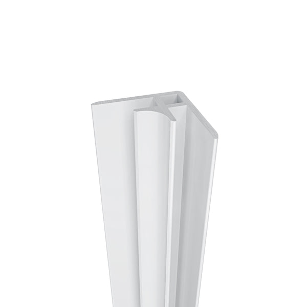 AICA Profilé d'angle intérieur à Coller Panneau Mural de Douche H.210 cm, Blanc, coupe facile aluminium, installation rapide panneau douche