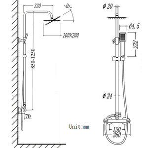 AICA colonne de douche thermostatique -Livraison gratuite