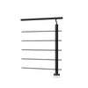 Kit de garde-corps aluminium modulaire | Argent mat / Noir mat, Intérieur et Extérieur, Fixation au sol, 50 cm à 2000 cm