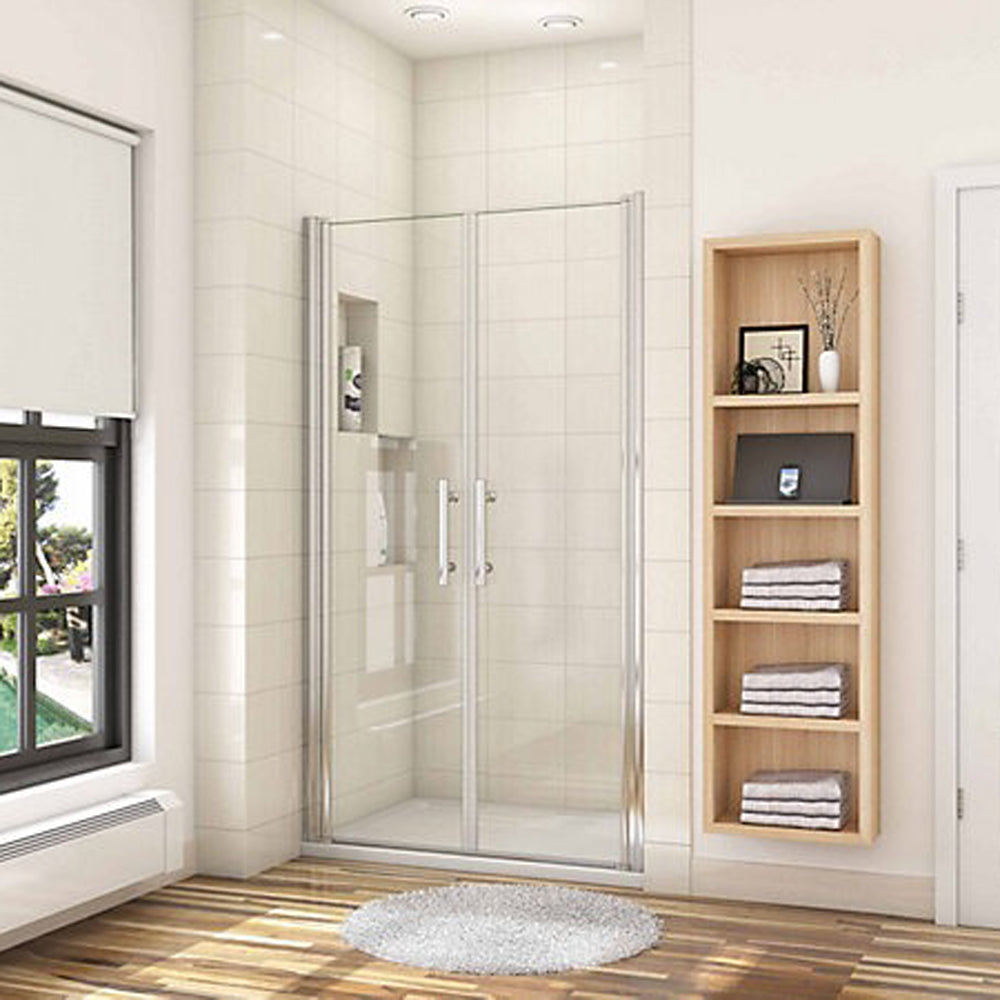 Porte de douche battante 100cm en verre anticalcaire Porte de douche Hauteur 187cm -Livraison gratuite