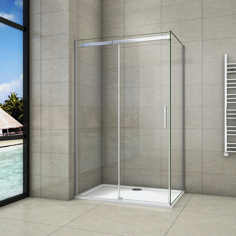 Cabine de douche 195cm de haut en verre anticalcaire AICA cabine de douche installation d'angle, différentes dimensions disponibles -Livraison gratuite