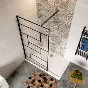 AICA paroi-de-douche-à-l'italienne-avec-barre-de-stabilisation -Livraison gratuite