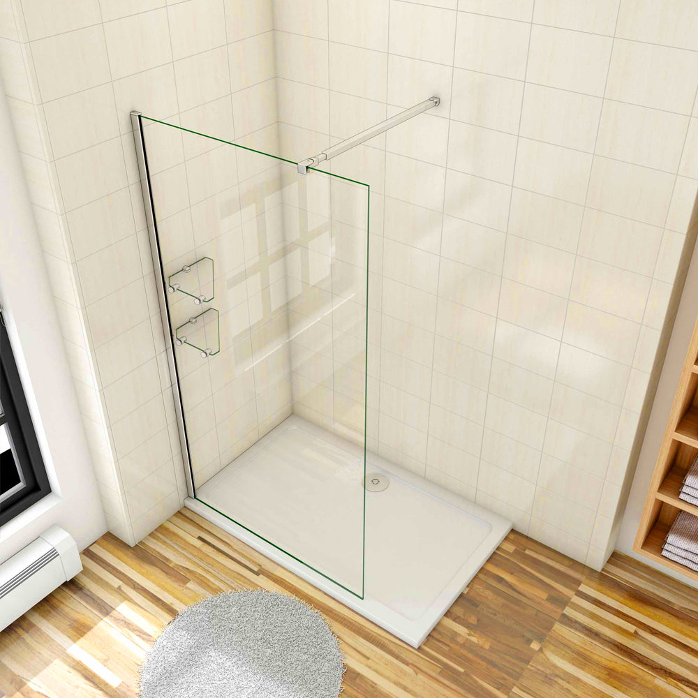 AICA paroi de douche 70-140x190cm paroi de douche à l'italienne avec une barre de stabilisation extensible -Livraison gratuite