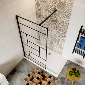 AICA paroi-de-douche-à-l'italienne-avec-barre-de-stabilisation -Livraison gratuite