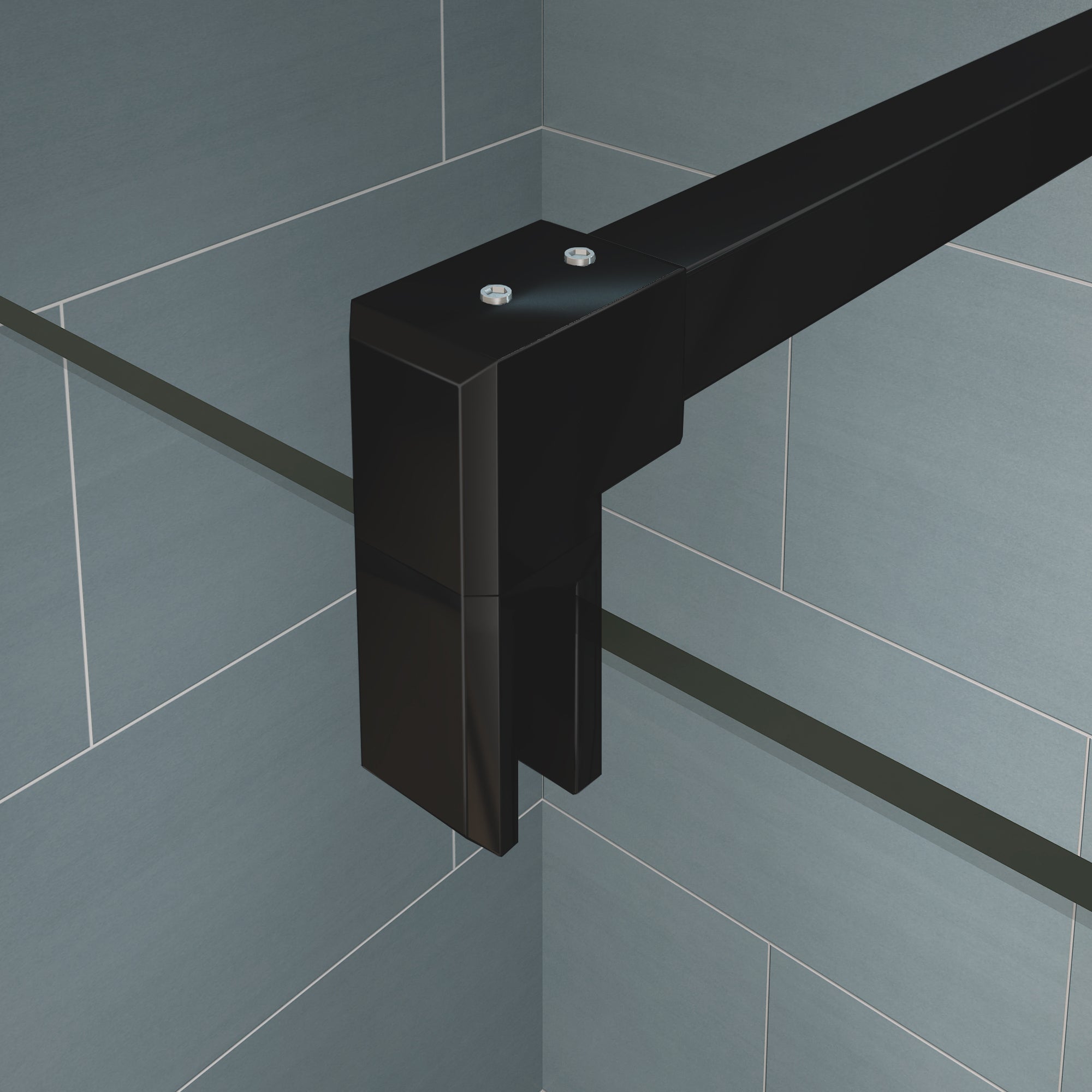 Aica barre de stabilisation horizontale paroi de douche 90 cm barre de maintien avec la finition Chromé / NOIR MAT -Livraison gratuite