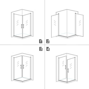 AICA cabine-de-douche-pivotante -Livraison gratuite