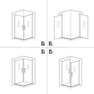 AICA cabine-de-douche-pivotante -Livraison gratuite