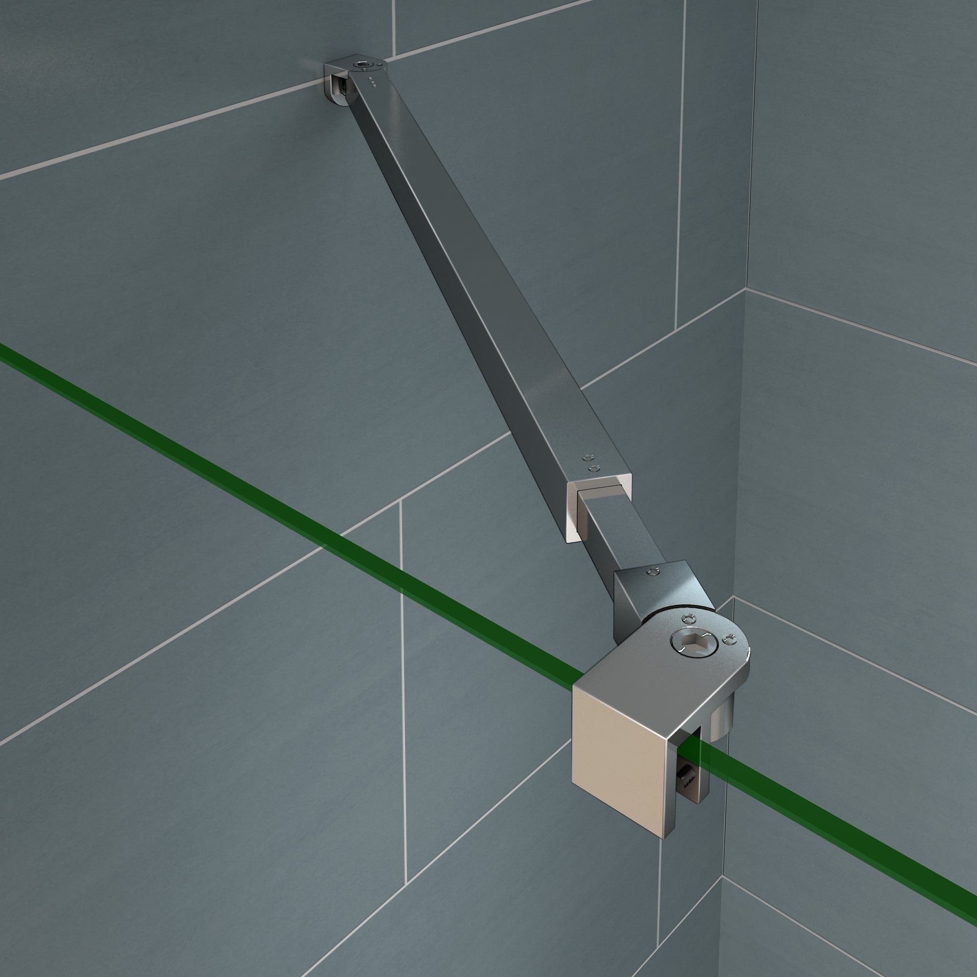 Mai & Mai Barre Télescopique Stabilisation Douche Ronde Chromée - 70-120 Cm Pour Paroi 8-10 Mm
