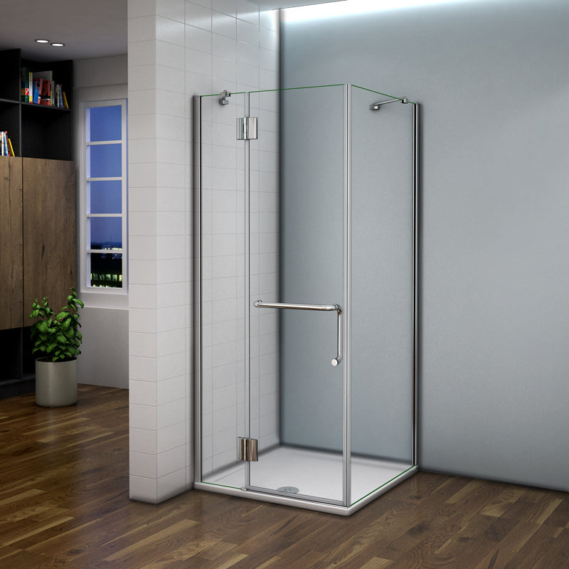 aica-cabine-de-douche-pivotante-Aica 190cm h cabine de douche porte de douche paroi de douche cabine de douche à charnière avec barre de fixation 360° -Livraison gratuite