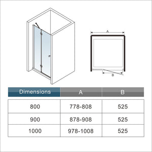 AICA porte-de-douche-à-charnière -Livraison gratuite