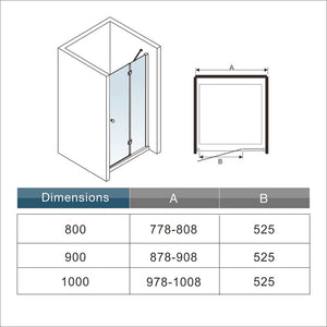 AICA porte-de-douche-à-charnière -Livraison gratuite