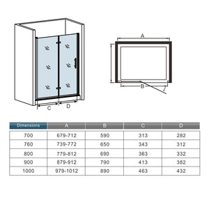 AICA porte-de-douche-pivotante -Livraison gratuite
