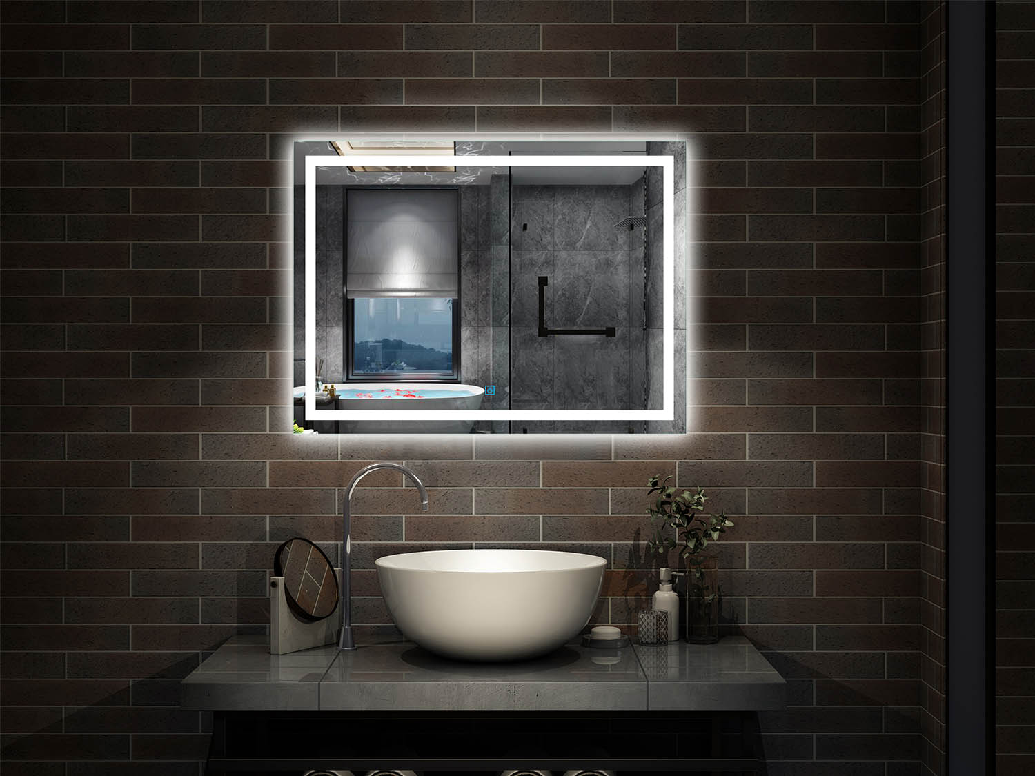 Miroir mural de salle de bain, illumination LED, éclairage intégré Blanc Froid/Anti-buée -Livraison gratuite