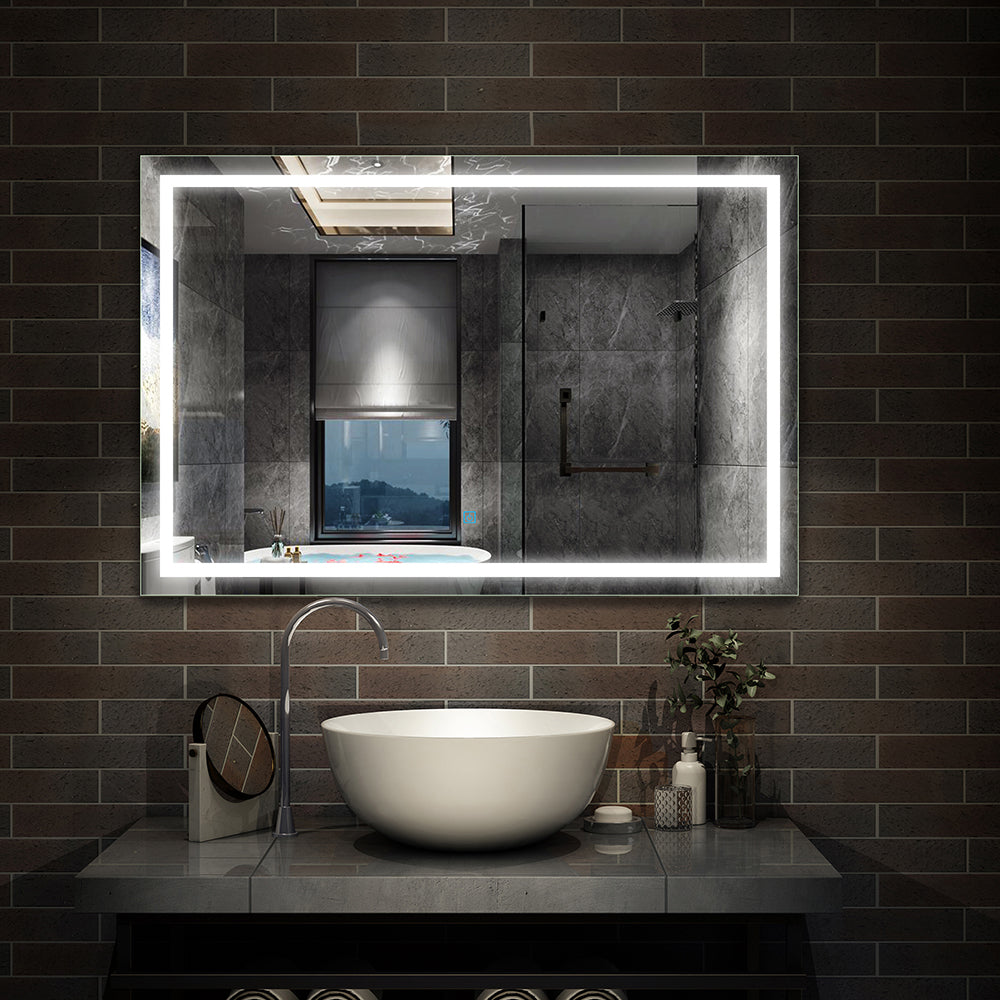 Miroir mural de salle de bain, illumination LED, éclairage intégré Blanc Froid/Anti-buée -Livraison gratuite