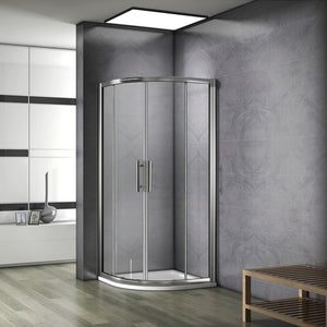 Aica cabine de douche accès d'angle 1/4 rond, verre sécurit clair anti –  Aica Sanitaire