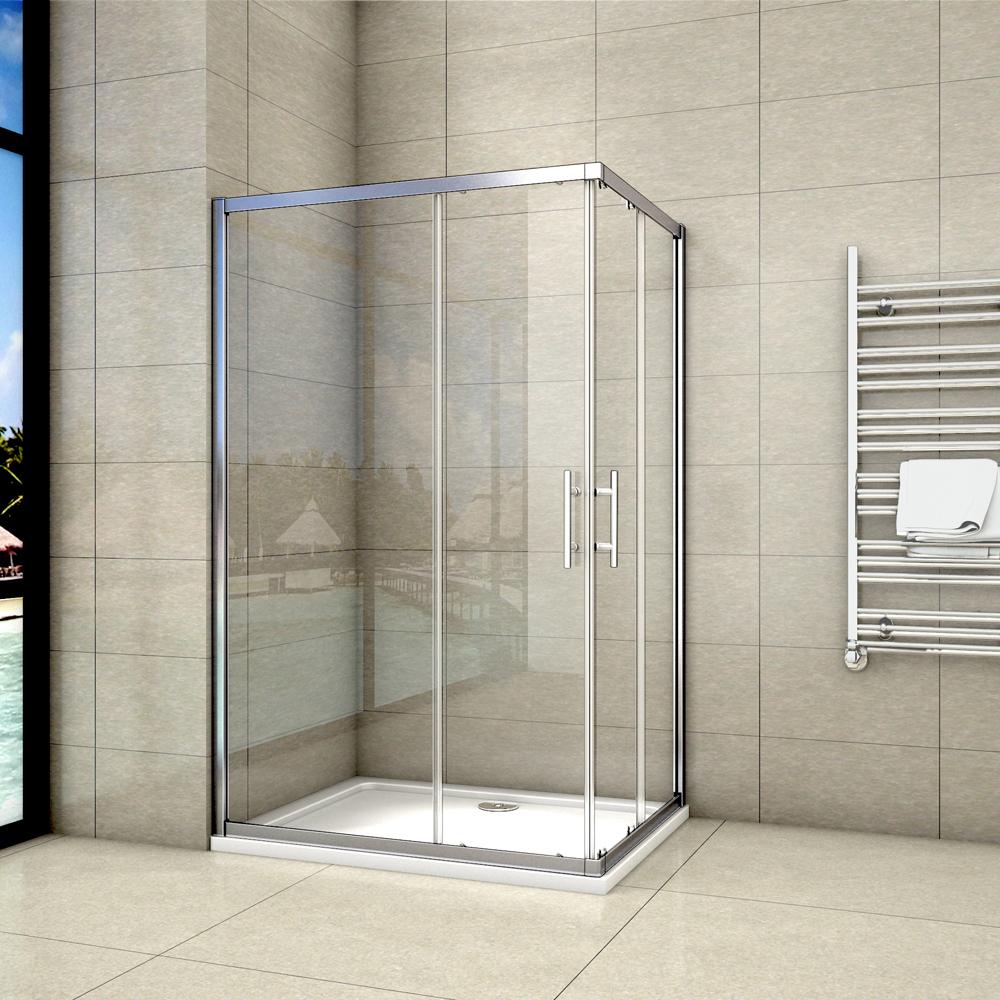 aica-cabine-de-douche-u-Cabine de douche en 6mm verre anticalcaire porte de douche coulissante l'accès d'angle -Livraison gratuite