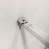 Paroi de douche à l'italienne 140x190cm en 6mm verre avec bandes  horizontales sérigraphiées, paroi latérale fixe sans receveur de douche