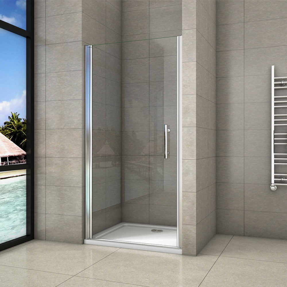 AICA porte de douche pivotante en 6mm verre anticalcaire porte de douche Hauteur 180cm Installation en niche -Livraison gratuite
