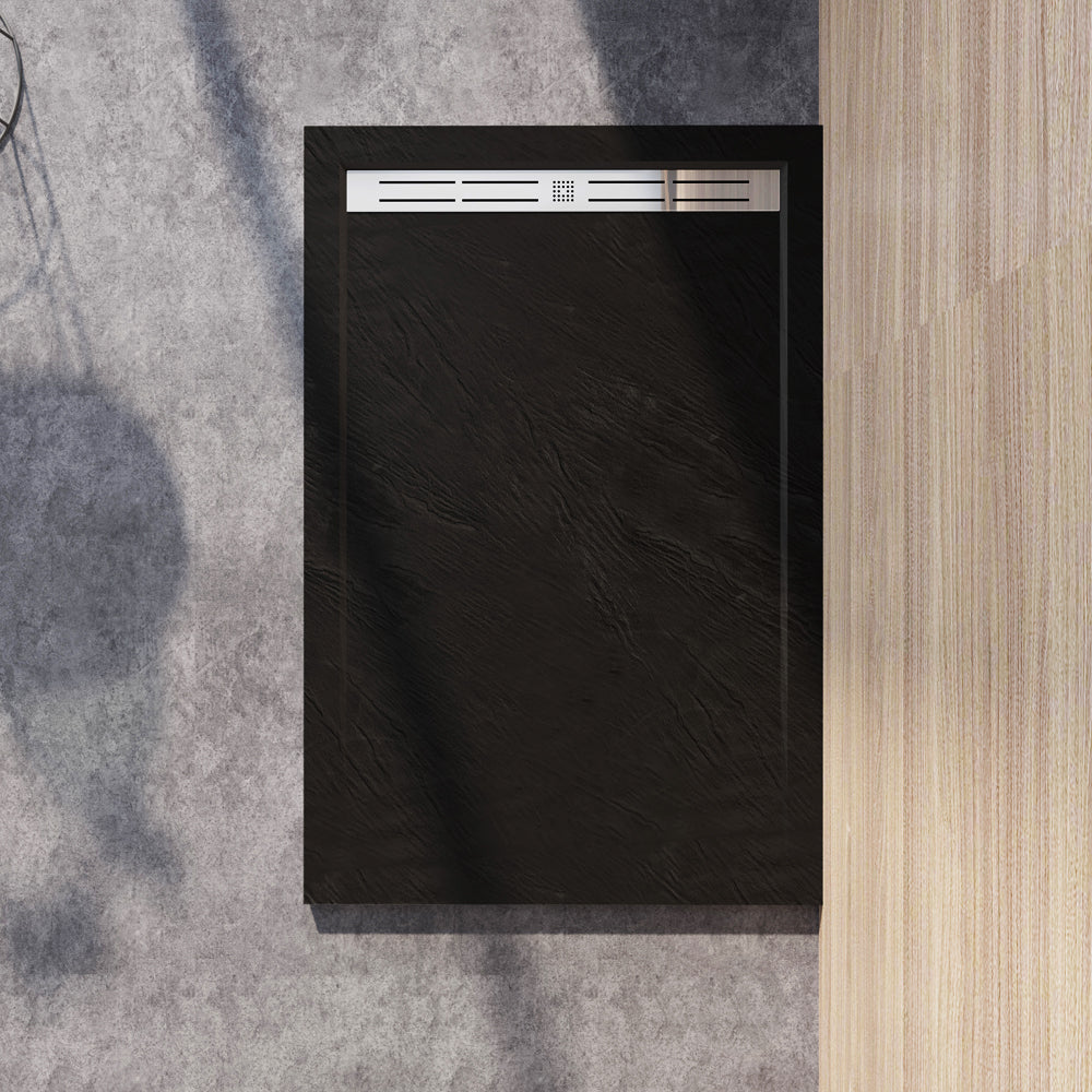 Aica receveur de douche extra-plat bac à douche noir, différentes dimensions disponibles -Livraison gratuite