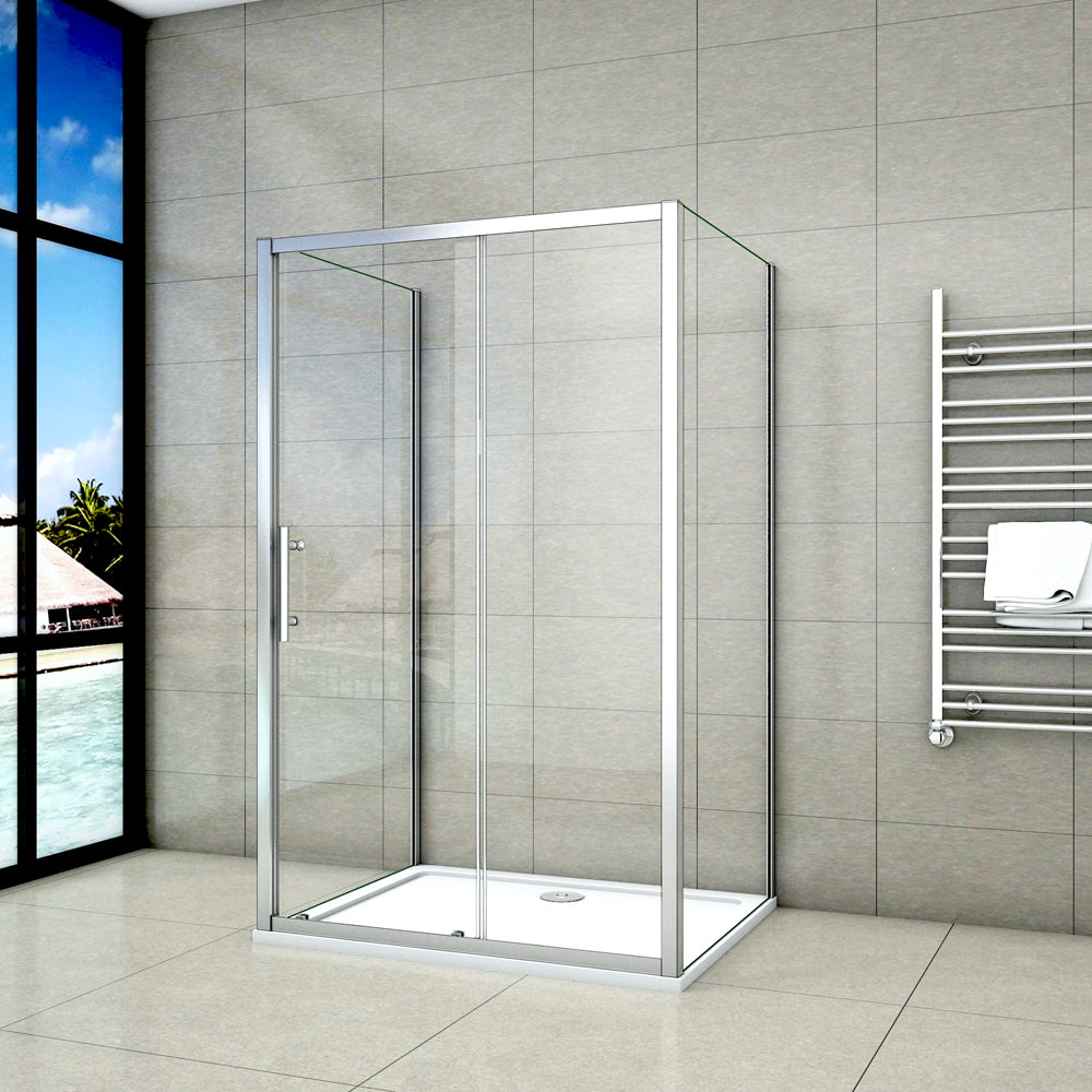 aica-cabine-de-douche-en-forme-u-Cabine de douche en forme U une porte de douche coulissante + 2 parois latérales -Livraison gratuite