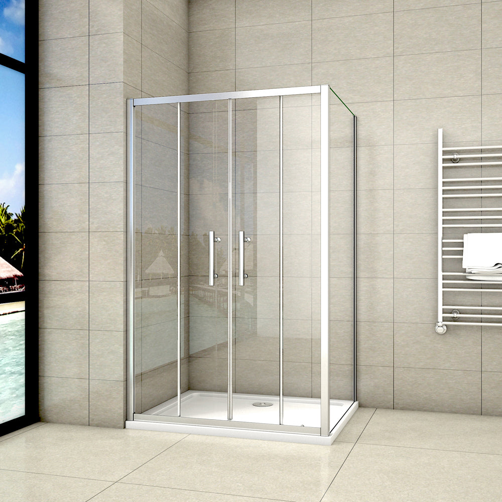 aica-cabine-de-douche-coulissante-Cabine de douche porte de douche à l'accès au centre + paroi latérale -Livraison gratuite